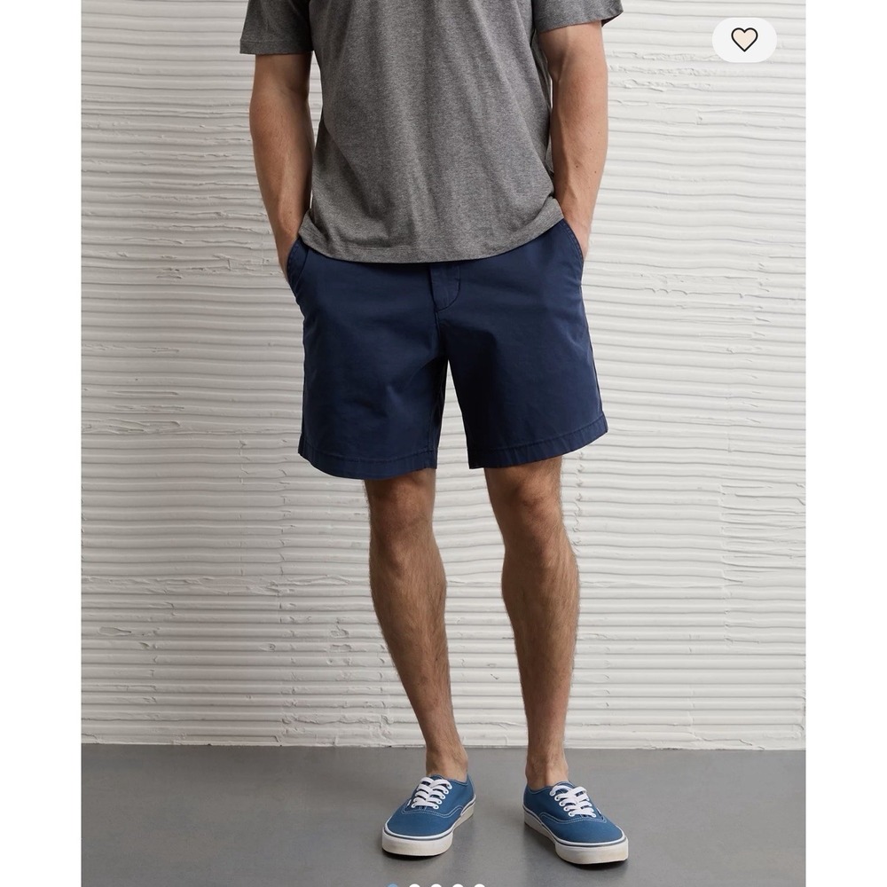 American Eagle Chino Shorts Slate Blue Mens Size: 28 Inseam 7" Flex Stretch